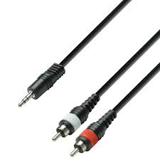 [4049521126857] Cable Jack ADAM HALL MINIJACK 3.5 ESTEREO A 2 RCA MASCLE 1M (K3YWCC0100)